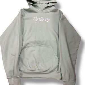 PacSun Light Green Hoodie with Floral Design